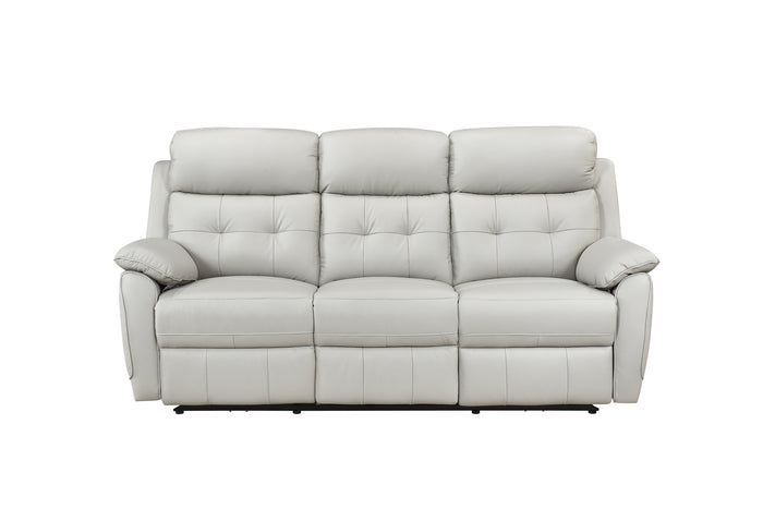 Sutton Power Reclining Sofa, Silver Leather Match image 9