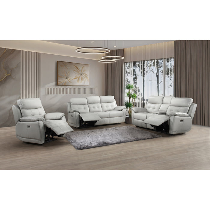 Sutton Power Reclining Chair, Silver Leather Match image 8