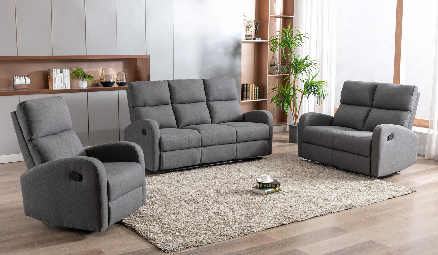 Asher Reclining Loveseat, Grey