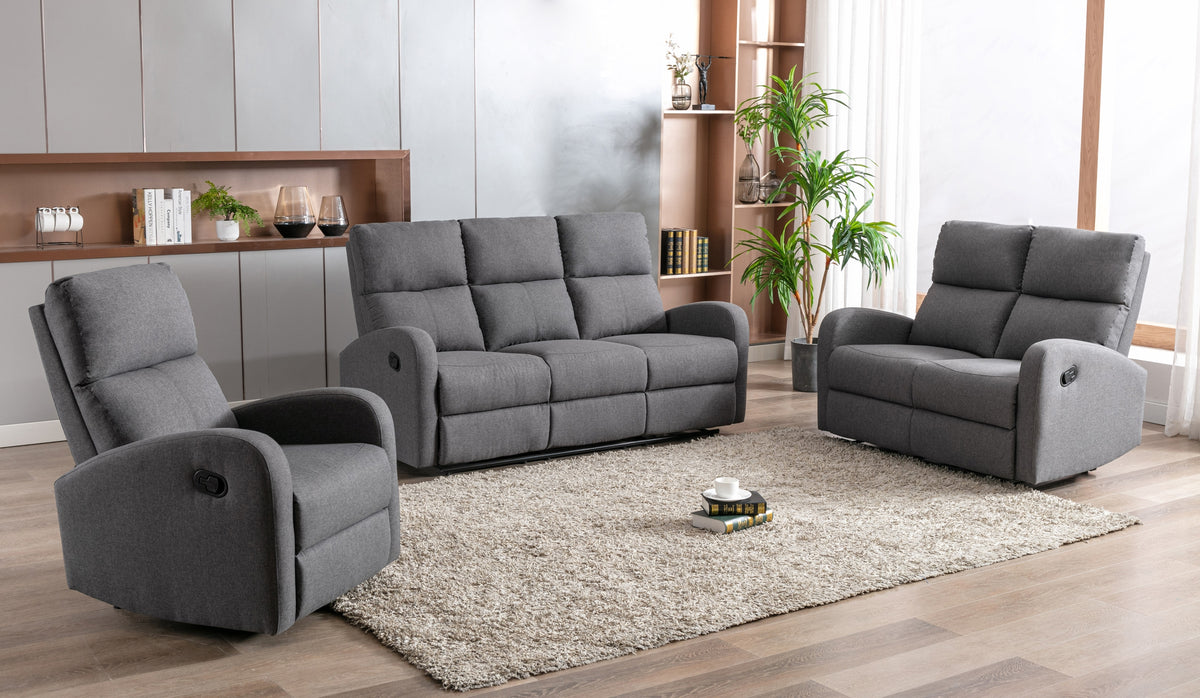 Asher Reclining Sofa, Grey