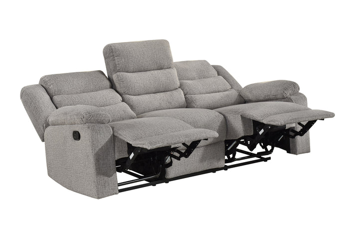 Briar Double Reclining Sofa, Brown-Grey Fabric image 9