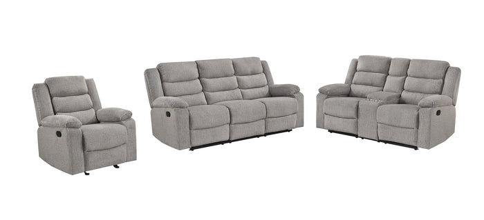 Briar Double Reclining Sofa, Brown-Grey Fabric image 10