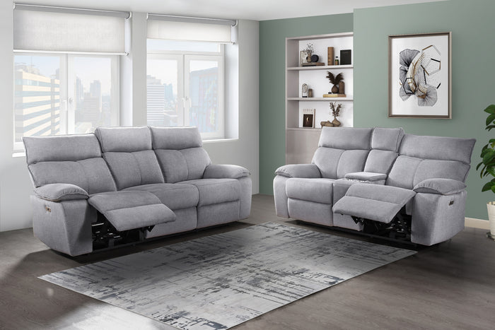 Avery Power Double Reclining Console Loveseat, Grey image 3