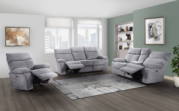 Avery Power Double Reclining Console Loveseat, Grey image 4