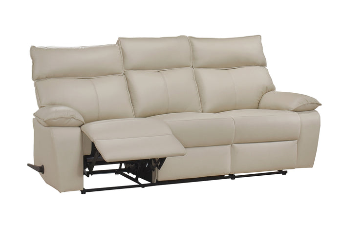 Haven Double Reclining Sofa with Lever, Beige Leather image 9