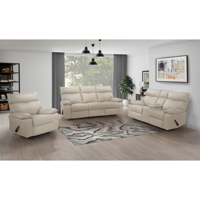 Haven Glider Recliner with Lever, Beige Leather image 3