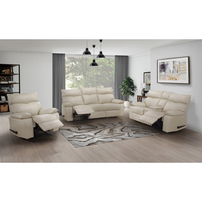 Haven Glider Recliner with Lever, Beige Leather image 4