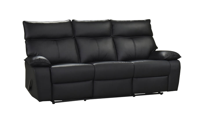 Haven 3-Piece Double Reclining Living Room Set, Black Leather image 10