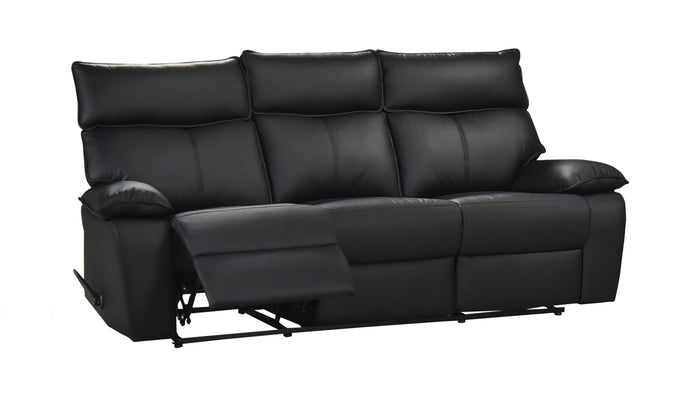 Haven Double Reclining Sofa with Lever, Black Leather image 9