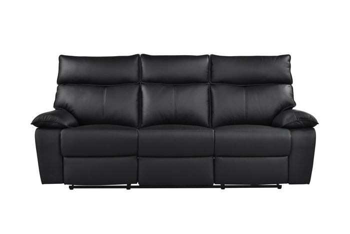 Haven Double Reclining Sofa with Lever, Black Leather image 7