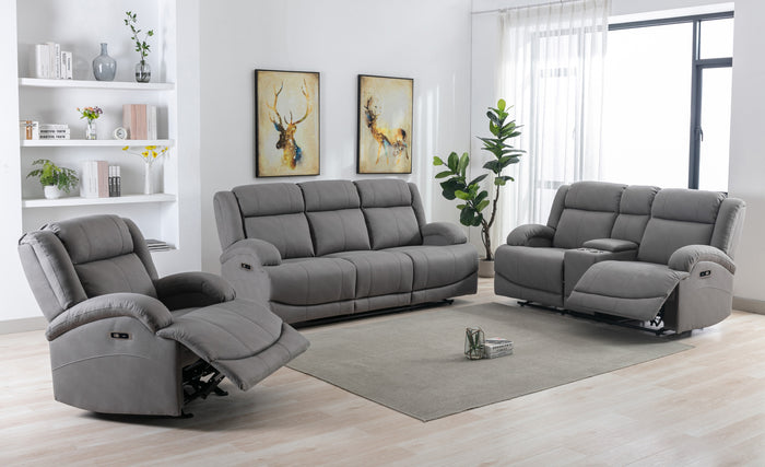 Finley Power Double Reclining Sofa, Grey image 2