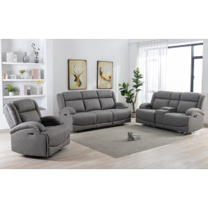 Finley Power Double Reclining Sofa, Grey image 3