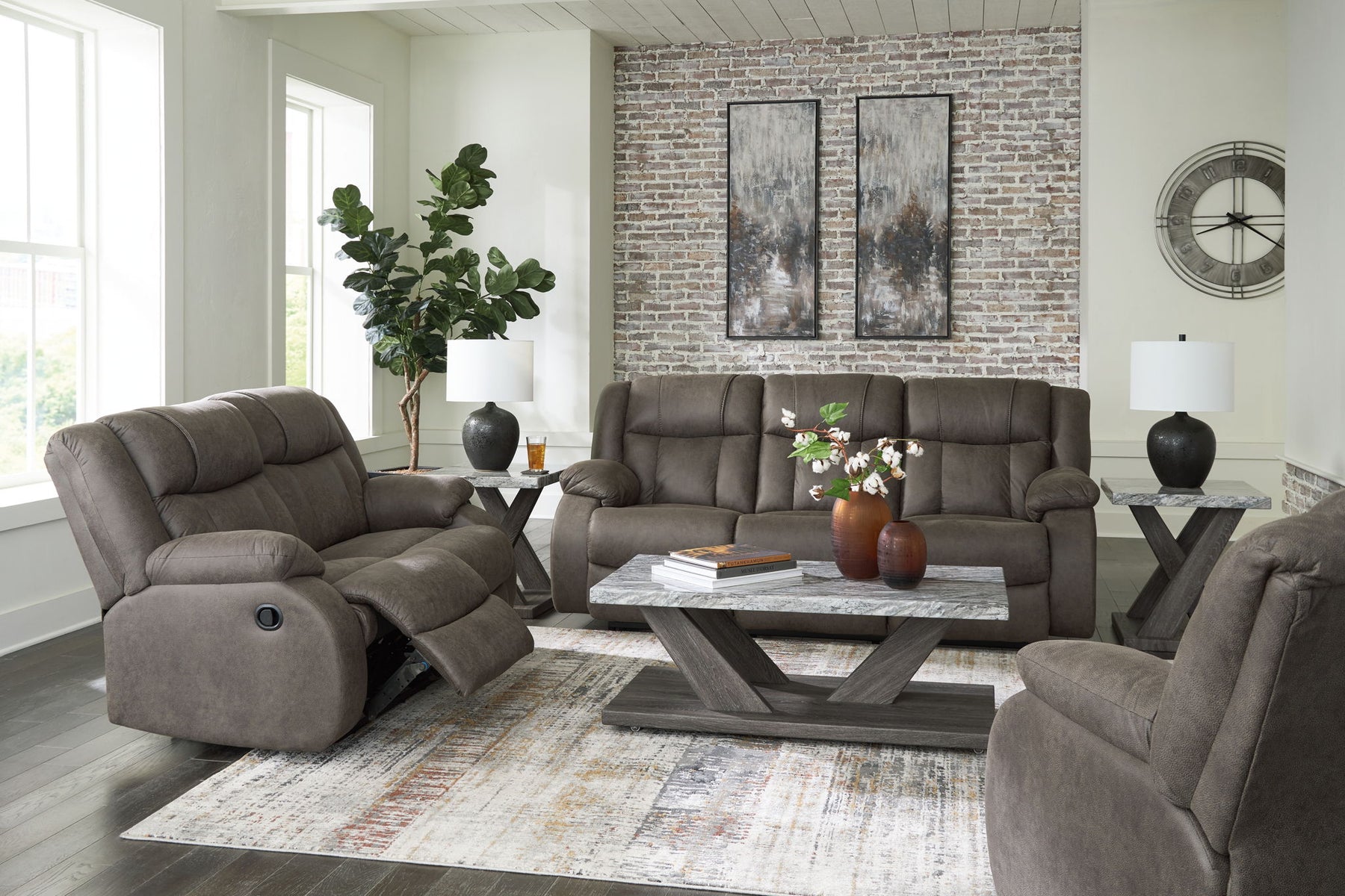 Dark Gray / 3 Pc. Sofa, Loveseat, Recliner