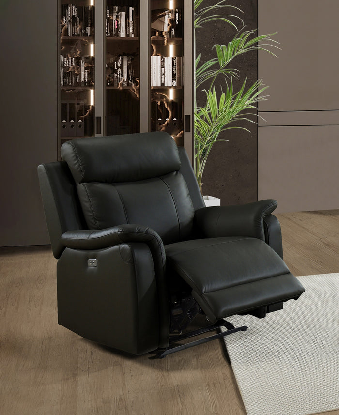 Kova Power Glider Recliner, Black Leather image 3