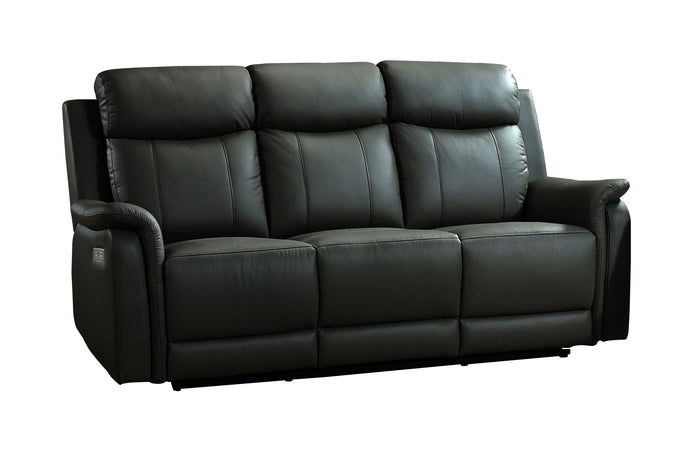 Kova Power Reclining Sofa, Black Leather image 9