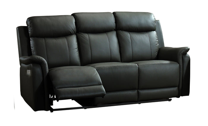 Kova Power Reclining Sofa, Black Leather image 10