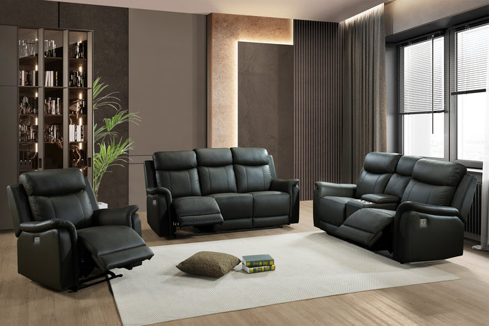 Kova Power Glider Recliner, Black Leather image 4