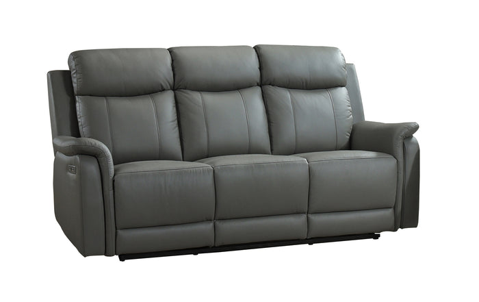 Kova Power Reclining Sofa, Grey Leather image 9