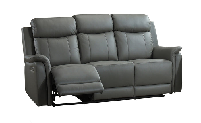 Kova Power Reclining Sofa, Grey Leather image 10