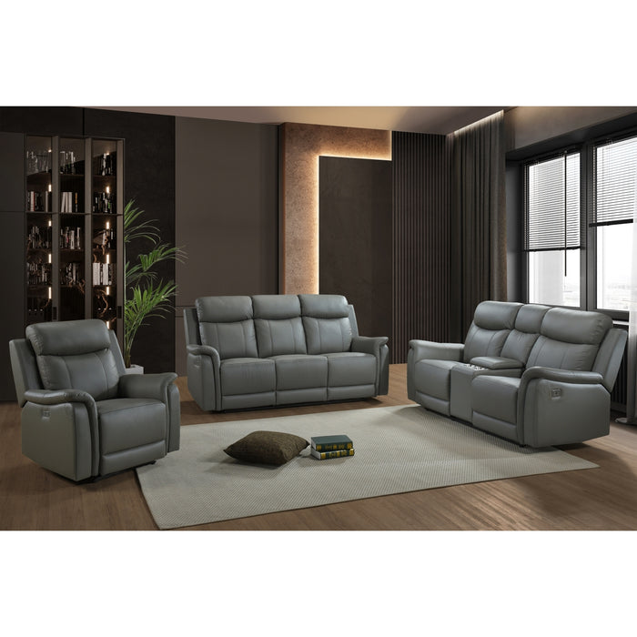 Kova Power Reclining Sofa, Grey Leather image 5