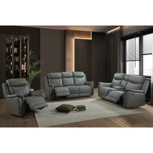 Kova Power Reclining Sofa, Grey Leather image 6