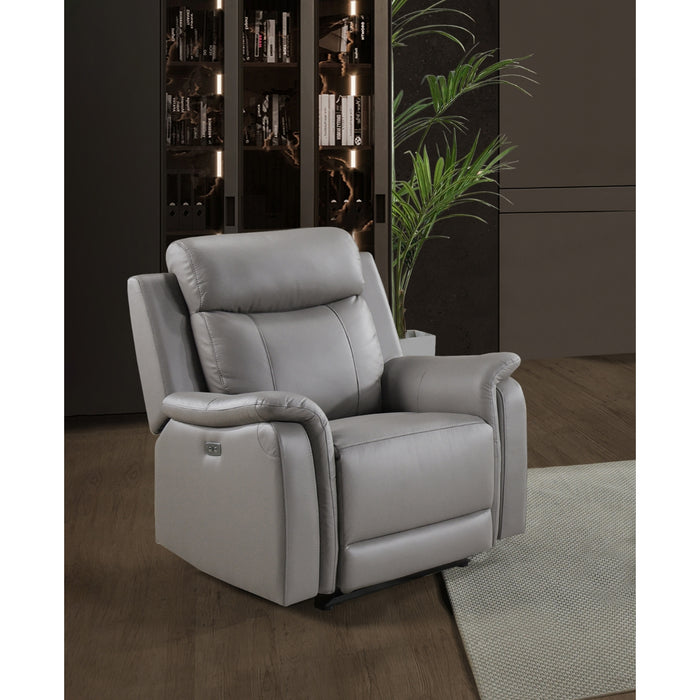 Kova Power Glider Recliner, Light Grey Leather image 9