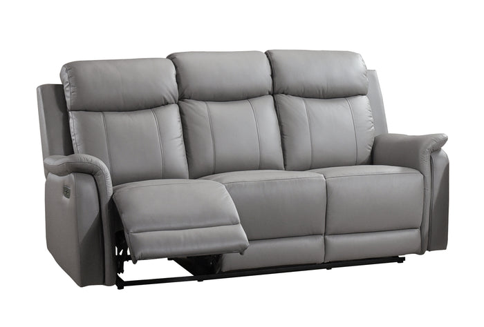 Kova Power Reclining Sofa, Light Grey Leather image 10