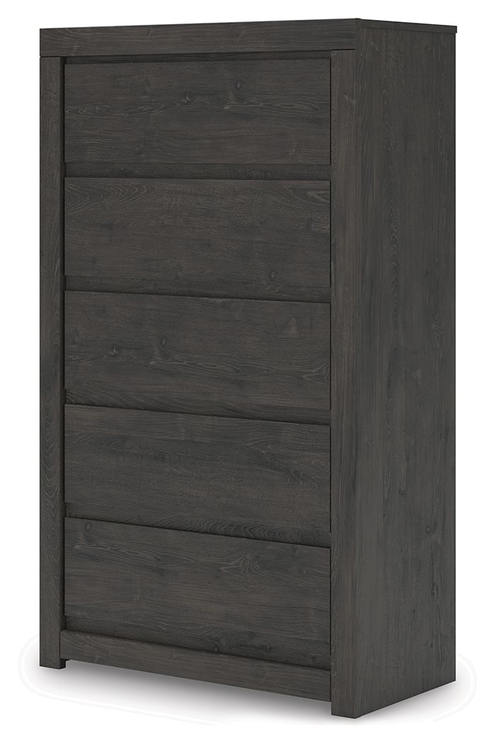 Fraluna - Five Drawer Chest - Charcoal image 4