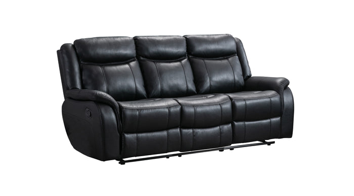 Mercer Reclining Sofa, Black Leather Gel image 9