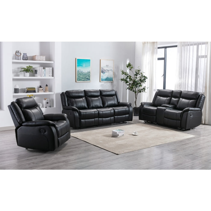 Mercer Reclining Sofa, Black Leather Gel image 4