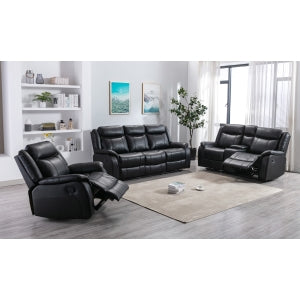 Mercer Reclining Sofa, Black Leather Gel image 6