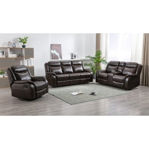 Mercer Rocker Recliner, Brown Leather Gel image 3