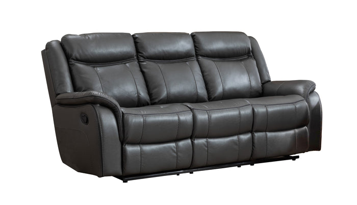 Mercer Reclining Sofa, Grey Leather Gel image 9