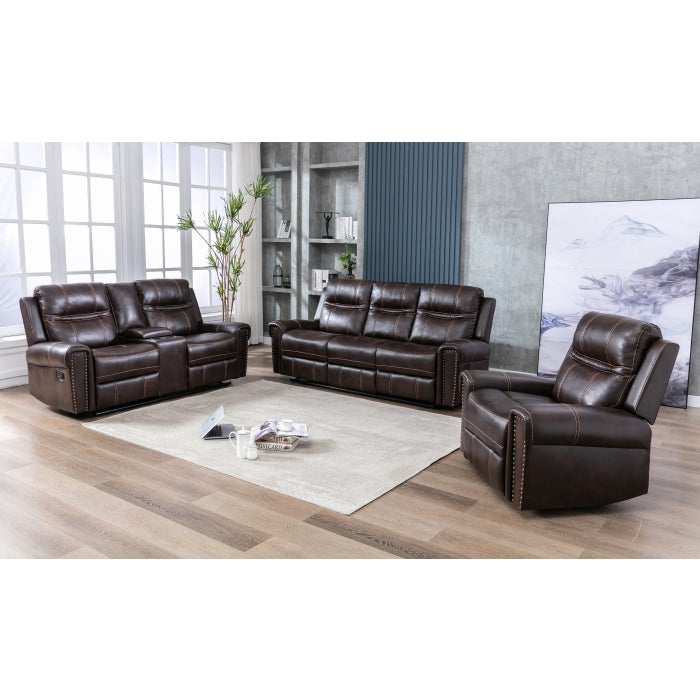 Arden Reclining Sofa, Brown Leather Gel image 4