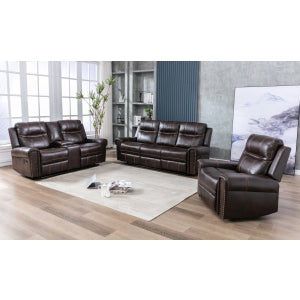 Arden Reclining Sofa, Brown Leather Gel image 3