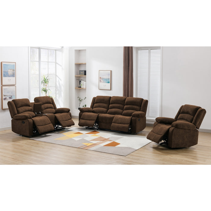 Nova Reclining Sofa, Brown Fabric image 8