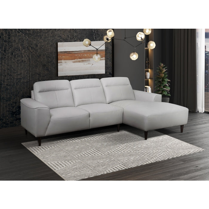Keaton 2-Piece Sectional with Right-Side Chaise, Grey Leather Match image 3