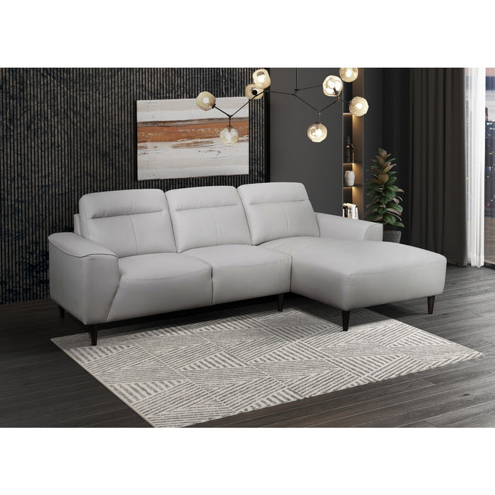 Keaton 2-Piece Sectional with Right-Side Chaise, Grey Leather Match image 4