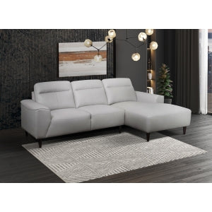 Keaton 2-Piece Sectional with Right-Side Chaise, Grey Leather Match image 2