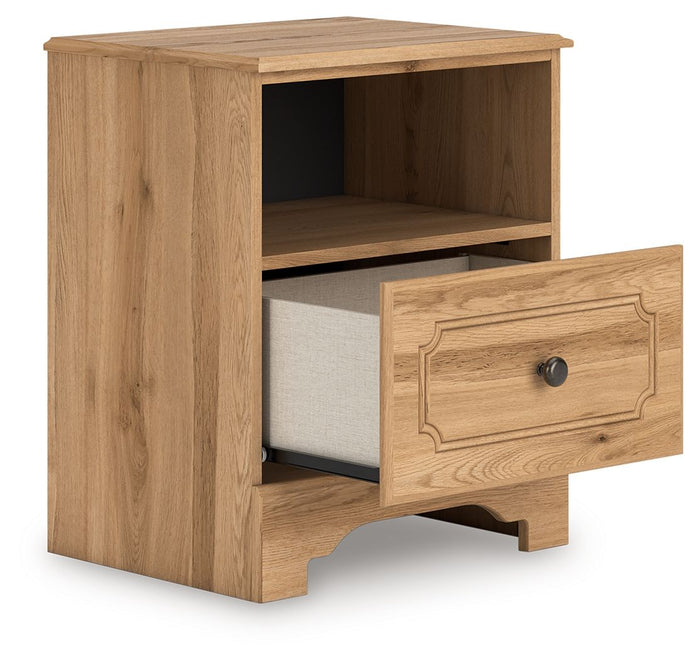 Aleaport - One Drawer Night Stand - Warm Brown image 3
