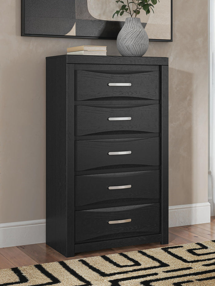 Stabotta - Five Drawer Chest - Black image 4