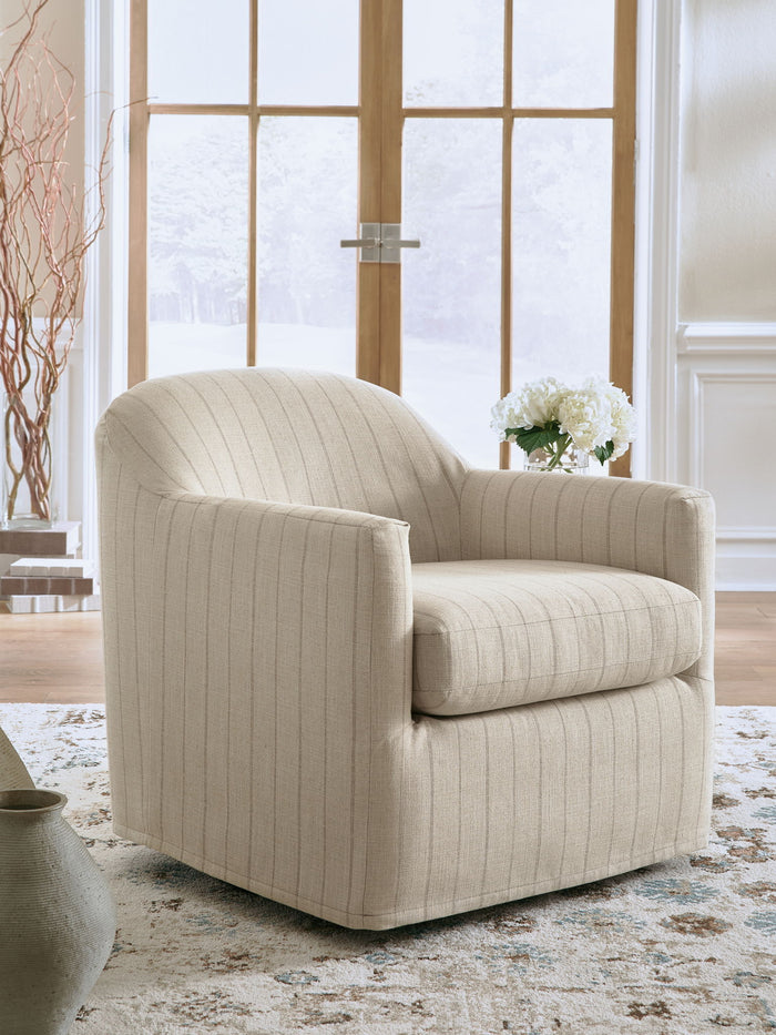 Valwick - Swivel Accent Chair - Cream / Brown image 2