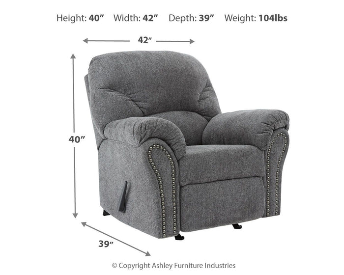 Allmaxx - Rocker Recliner - Pewter image 2