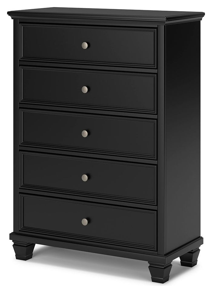 Lanolee - Five Drawer Chest - Black image 3