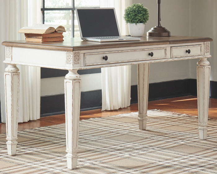 Realyn - Home Office Lift Top Desk - White / Brown image 4