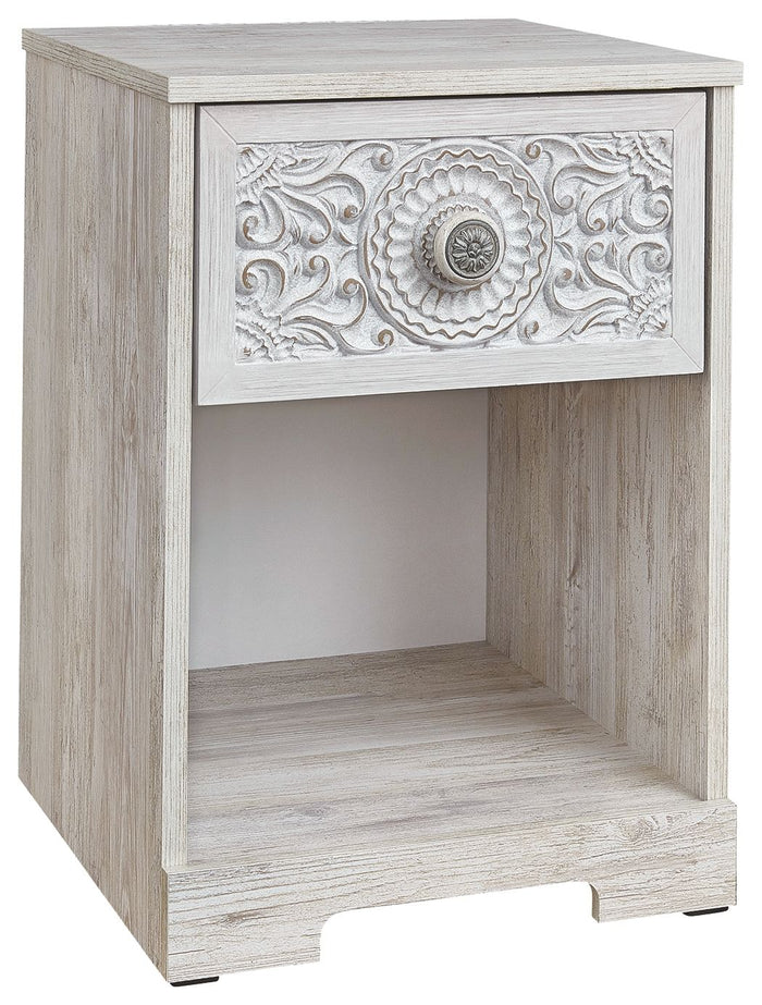 Paxberry - One Drawer Night Stand - Whitewash image 1