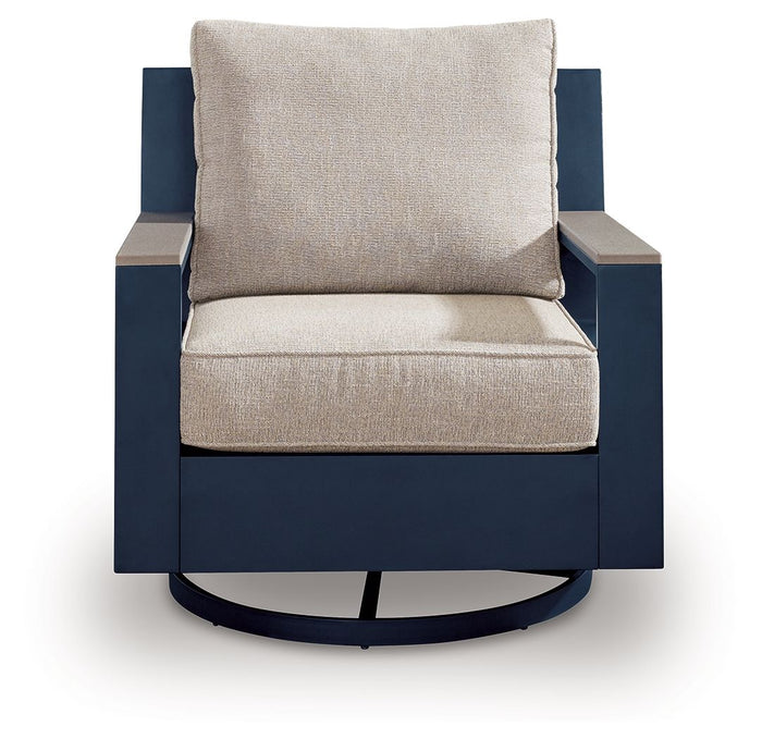 East Beach - Swivel Glider Chair With Cushion - Blue image 3