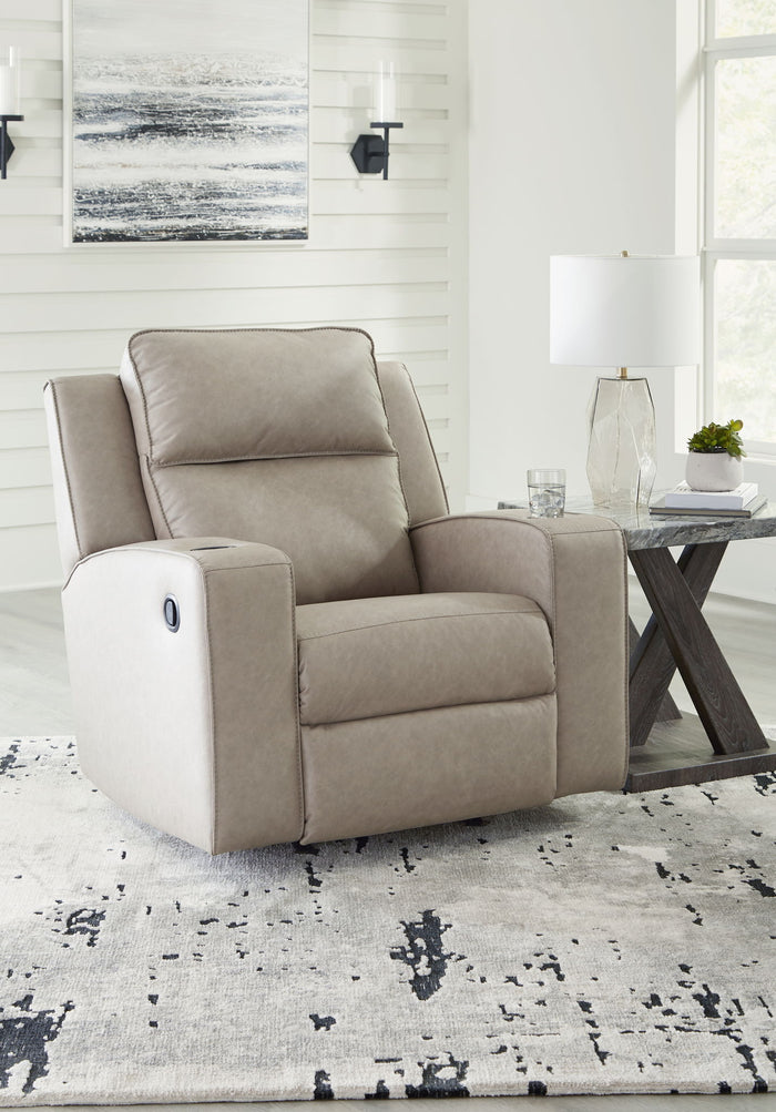 Lavenhorne - Rocker Recliner - Faux Leather - Pebble image 3