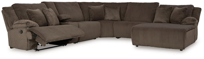 Top Tier - 6-Piece Reclining Sectional With Raf Press Back Chaise - Fabric - Chocolate image 4