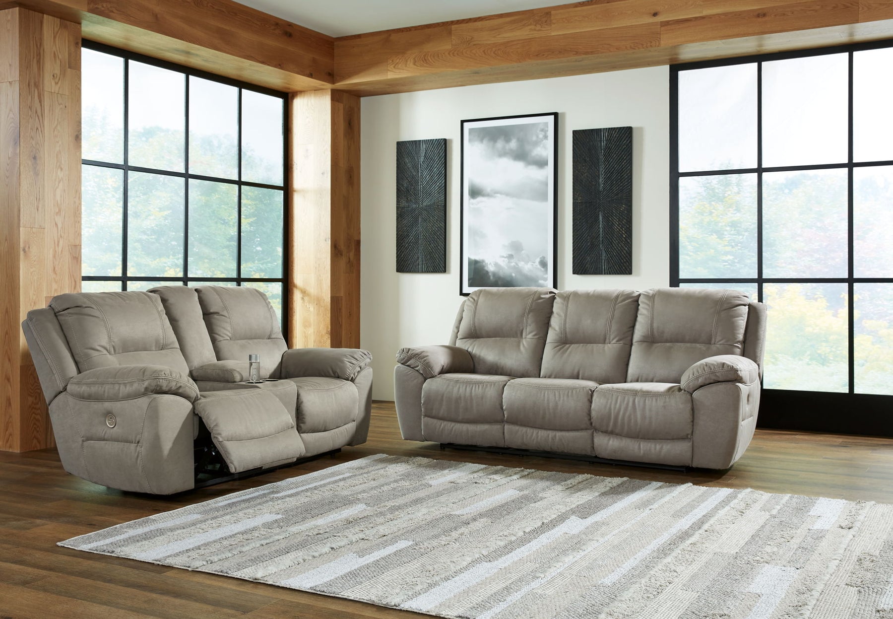 Beige / 2 Pc. Sofa, Loveseat
